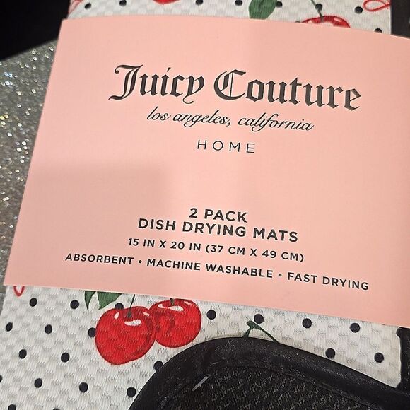Juicy Couture Home 2-PK Cherry Dish Drying Mats - Picture 4 of 4